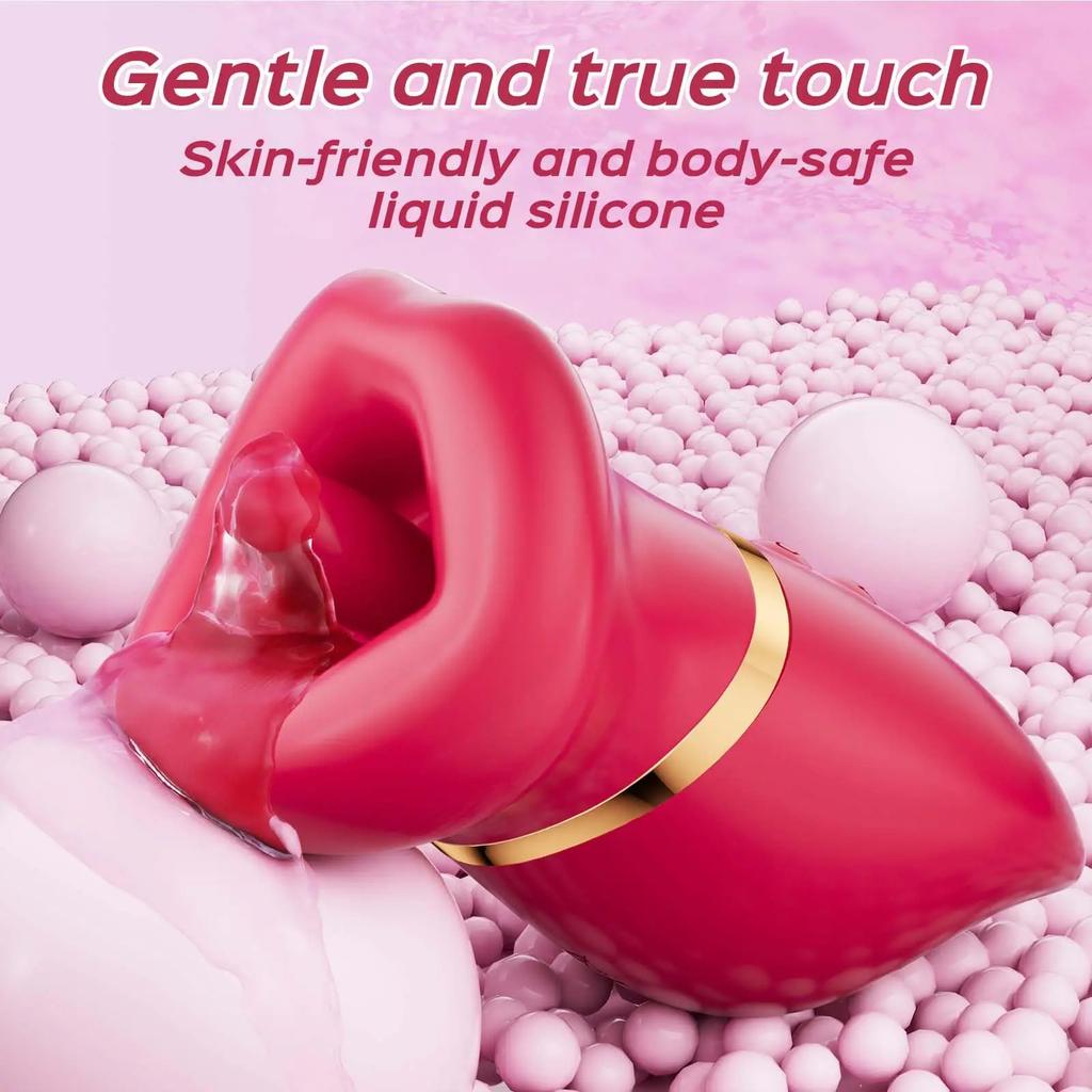 4 IN 1 Rotate Mouth Suction Clitoral Vibrator for Women Nipple Tongue Licking Sucker Couple Masturbator Female Adult Sex Toys