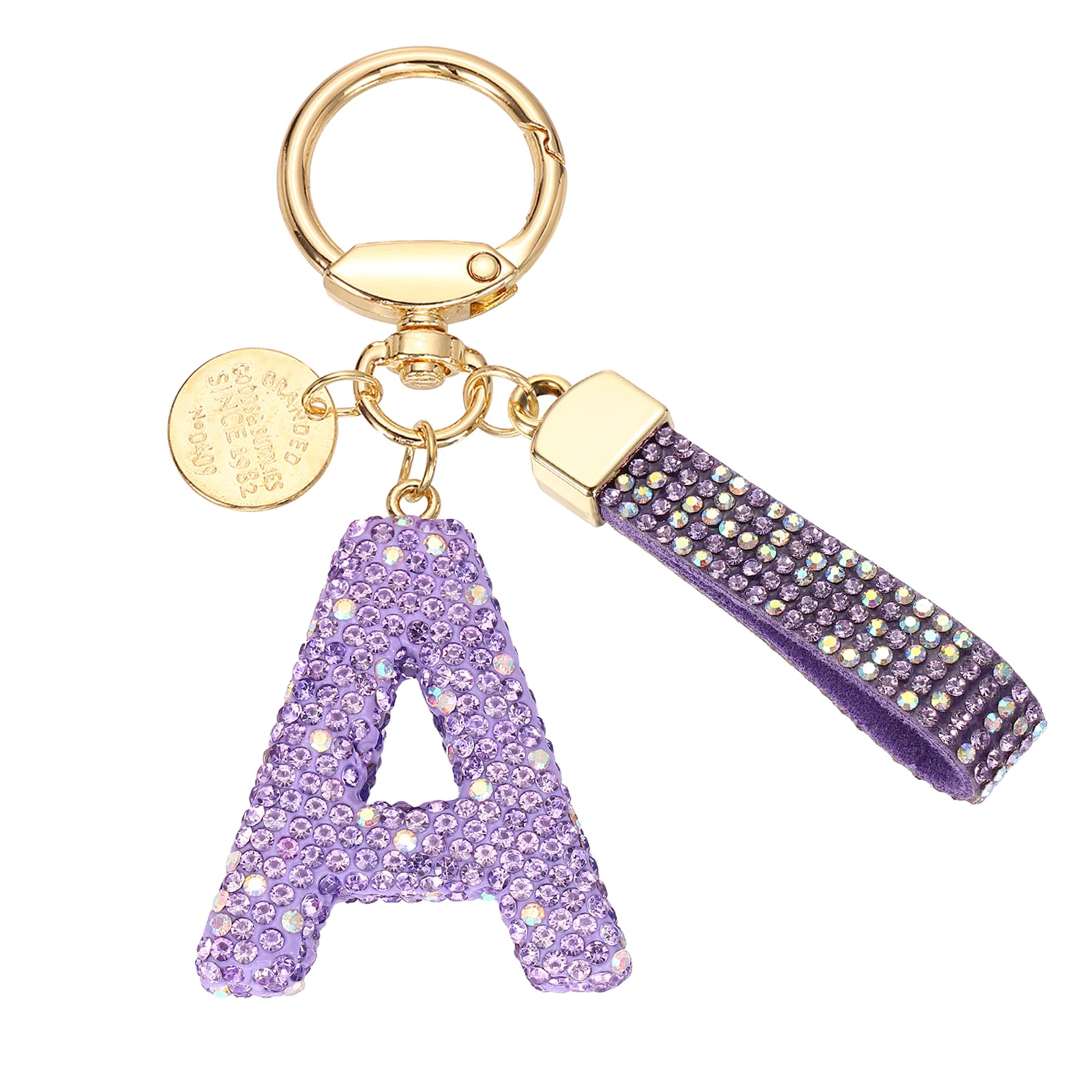 

[PATIKIL] Initial Letter Keychain, Gift Bling Letter Keychain, Alphabet Key Ring, Handbag Accessory for Women, Shiny Cute Backpack Bag Car Key