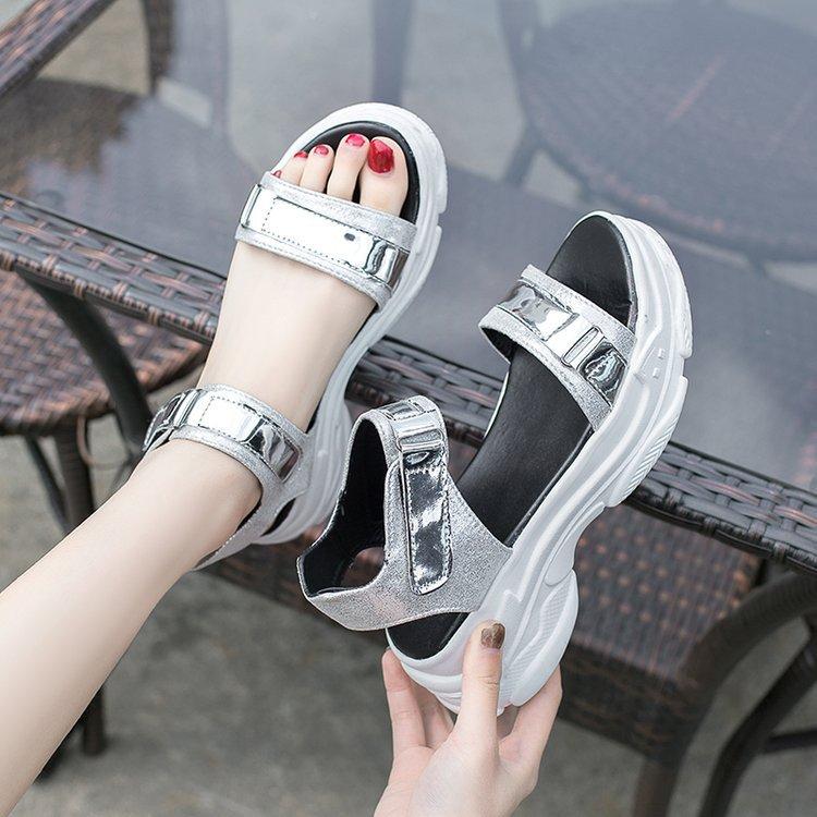 Summer Outer Wear Women's Shoes 2025 New 5 Cm Platform-soled Wind Casual Sandals Women's Velcro Fashion Shoes