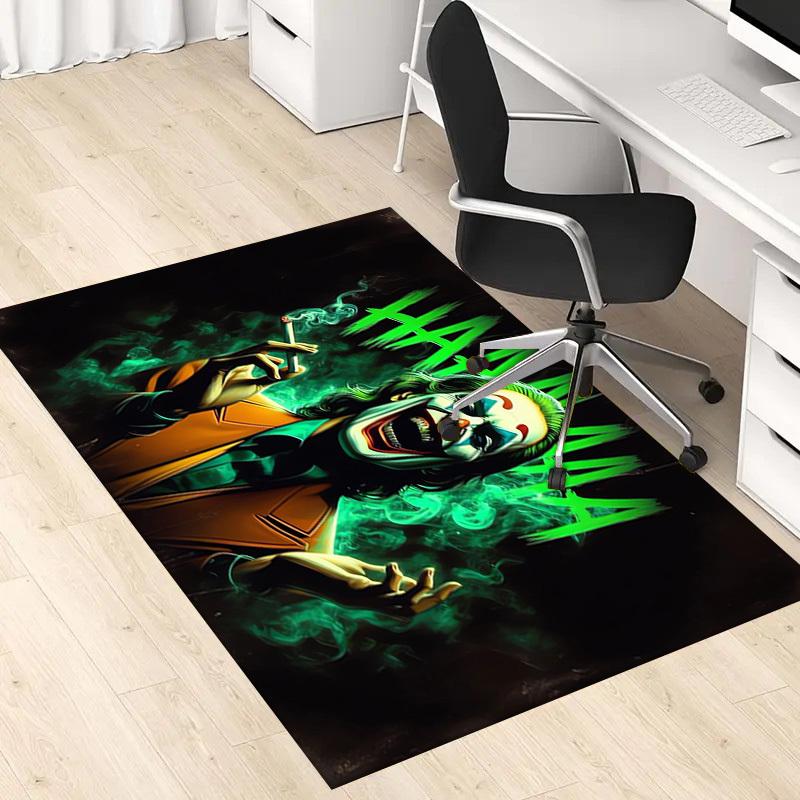1pc Office Carpet Chair Mats Joker Green Smoke Laughing Perfect for Office Chairs, Living Rooms, Or Bedrooms,Polyester Carpet.HDT194