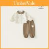 Girl Baby Autumn Shirt Set With Floral Print And Pants For Toddler Girls