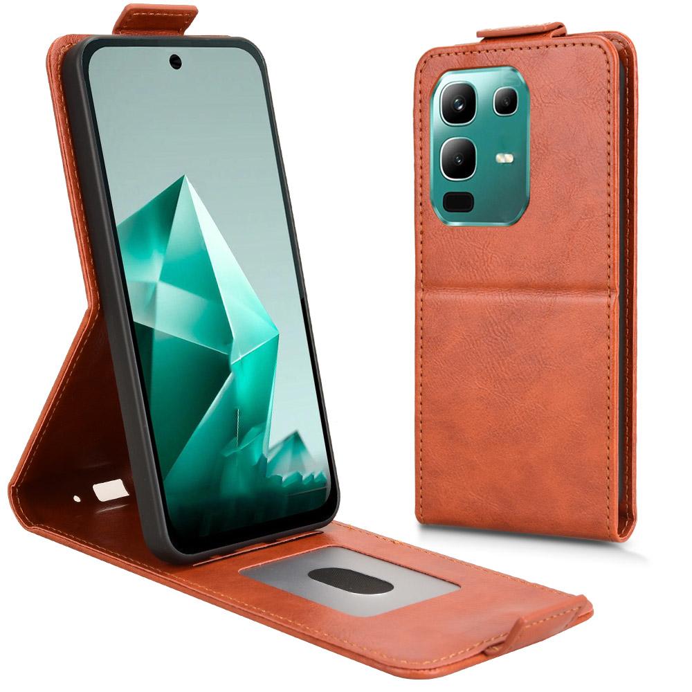 

Для Infinix Note 50x 5G Чохол-підставка Магнітна застібка Вертикальний фліп Шкіряний чохол для телефону з тримачем для карток Orange