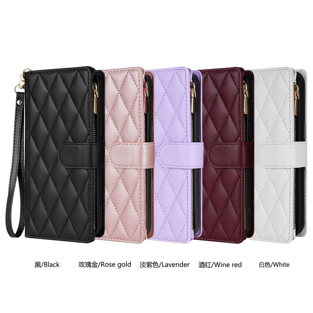 Crossbody Zipper Cards Solt Wallet Leather Case For iPhone 16 Pro Max 15 Plus 14 13 12 11 SE4 XR XS X Lanyard Bag Purse Cover