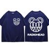 Rock Band Radiohead Print T Shirt Unisex Women Fashion Vintage Loose T Shirts Summer Casual Pure Cotton T-shirt Hip Hop Streetwear