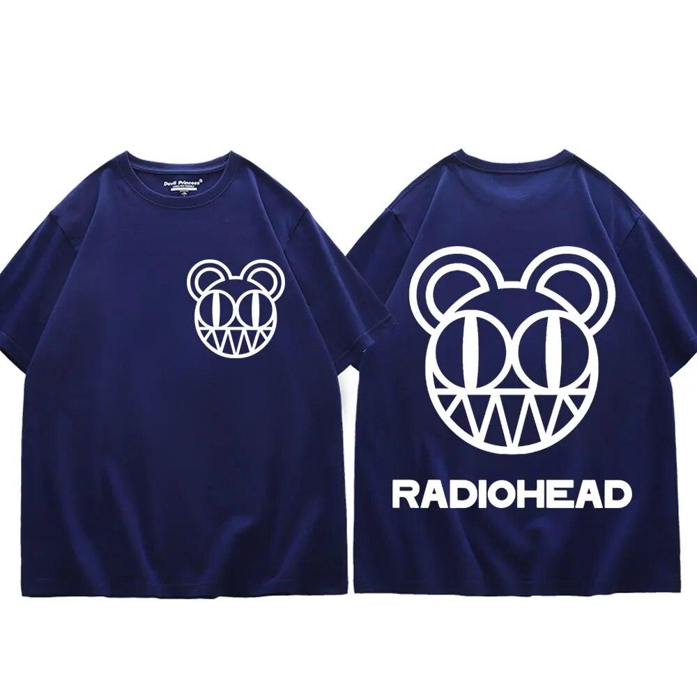 Rock Band Radiohead Tričko s potiskem Unisex Ženy Móda Vintage Volná trička Léto Neformální Tričko z čisté bavlny Hip Hop Streetwear