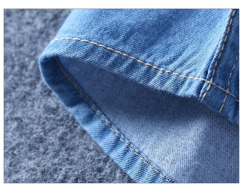 Men's Trendy Spring Classic Cotton Denim Long-Sleeve Shirt with Double Pockets