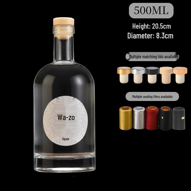 High-Value Frosted Glass Bottle for Vodka, Wine, Baijiu, or Homebrew.