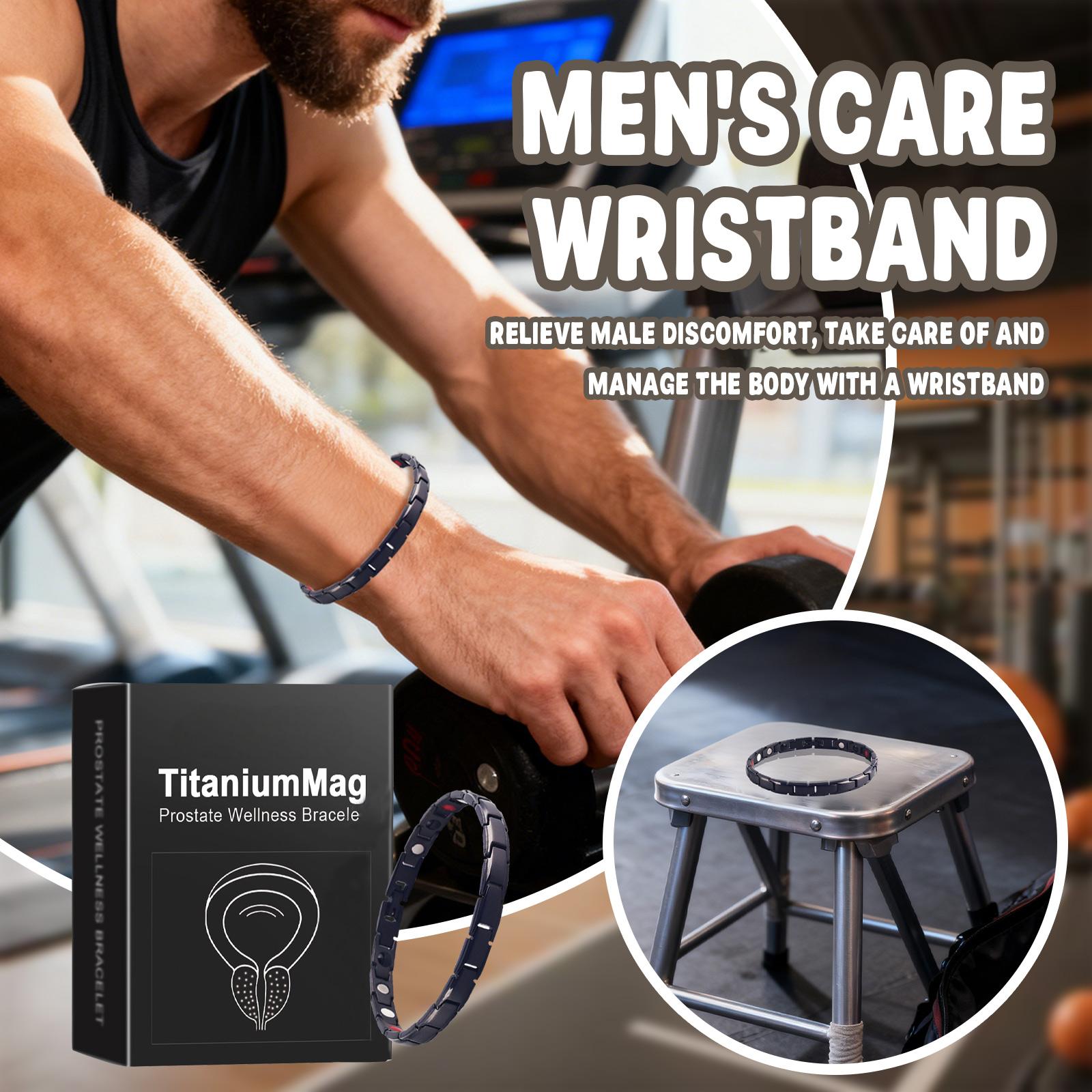 

Мужской магнитный браслет, Браслет из титанового сплава, Мужской браслет Лимфатические украшения Подарок One Size чёрный