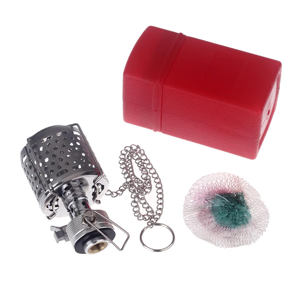 Mini Portable Camping Lantern Gas Light Tent Lamp Torch Hanging Metal Lamp-chimney Butane 80LUX