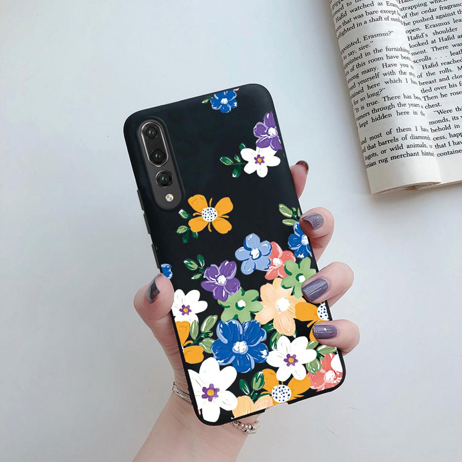 For Huawei P20 Pro Case Matte Cover Cute Cat Cartoon Flower Soft Silicone Phone Cases For Huawei P20 Pro P 20 20Pro P20Pro Case