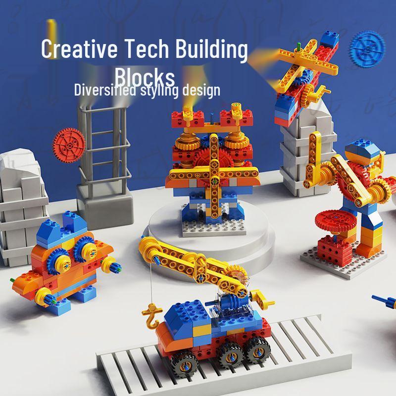 Multifunctional Electric Building Blocks: Mechanical Gears & Science Programming Educational Toy for Kids