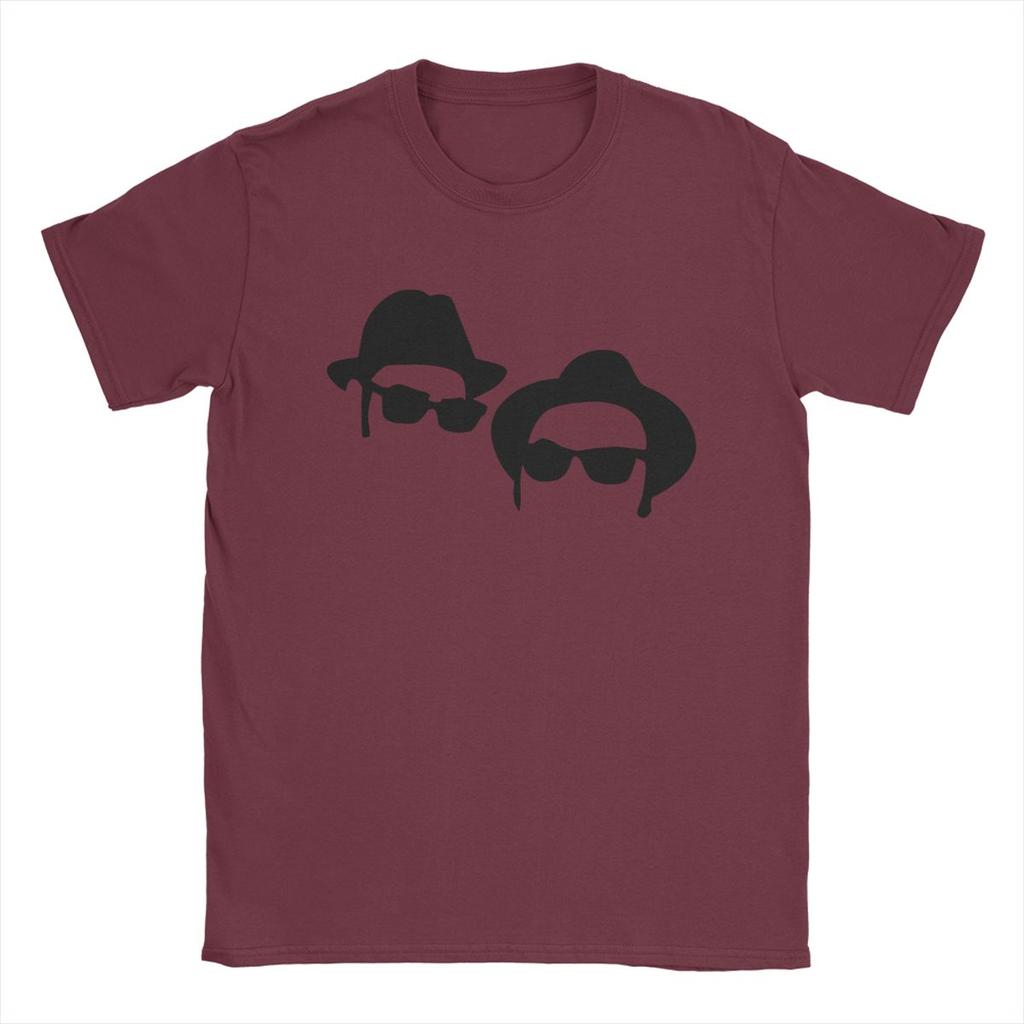 Elwood & Jake The Blues Brothers T-shirts pour hommes T-shirts de loisirs Manches courtes Col rond T-shirts en coton Imprimés Hauts