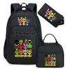 Backpack Sprunki Print 3 Pcs/set With Pencil Case Lunch Bags Kids Anime School Bags Boys Girls Teens Bagpacks