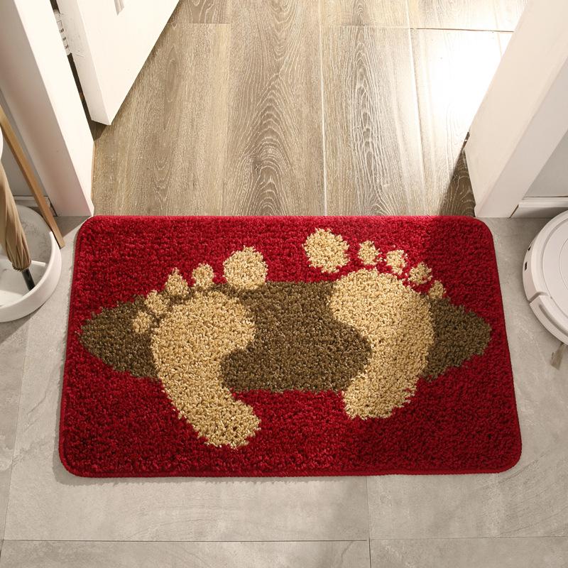Chinese Style Non-Slip Floor Mat: Water-Absorbing Rug for Entrance, Bathroom, Bedroom, Toilet, and Kitchen 40x60cm красного следа