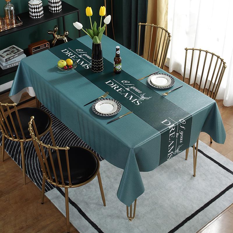 Thickend Waterproof Non-washable PVC Tablecloth Table Mat Rectangular Tablecloth Home Decor