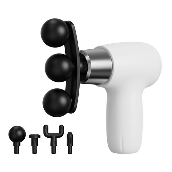 

Мини Перкуссионный Массажер Портативный Массажер Глубоких Тканей 6 Скоростей и 9 Насадок слоновая кость