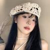 Summer Women'S Solid Color Flower Hollow Beret French Vintage Painter Hat