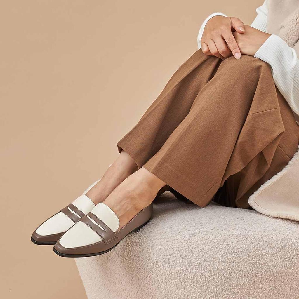 Carino CAUK42002 Women's Brown Combination Loafers, Size 23.0 Cm