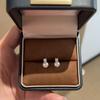 French s9Pure Silver Princess Diana Style Pearl Earrings for Women, with High-luster Zirconia, Elegant and Unique, with a High-end Feel, Simple and