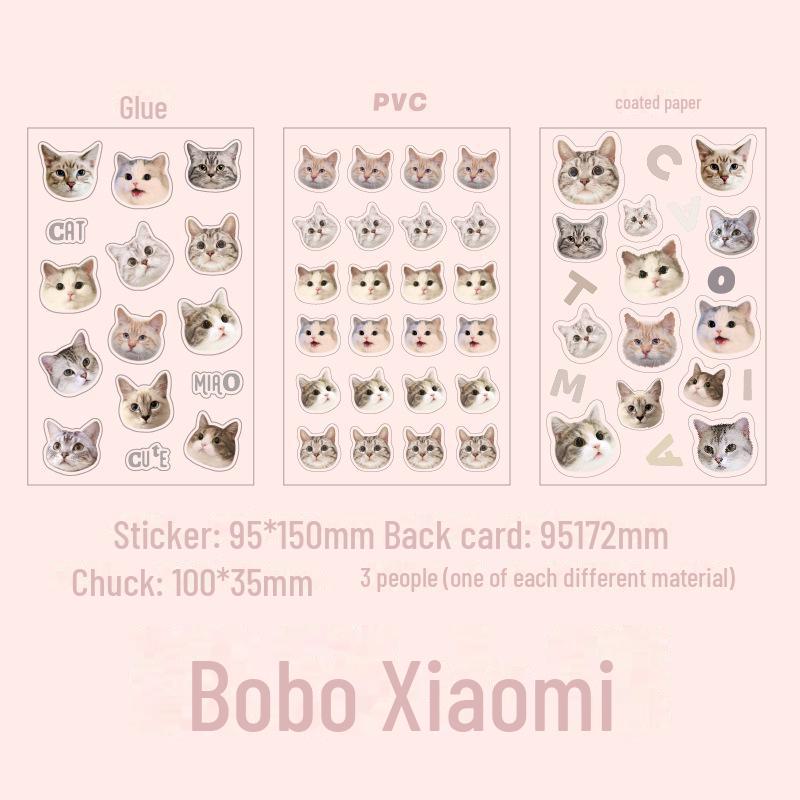 Mr. Paper Cat Head Series Cute Cartoon Stickers, 4 Types
