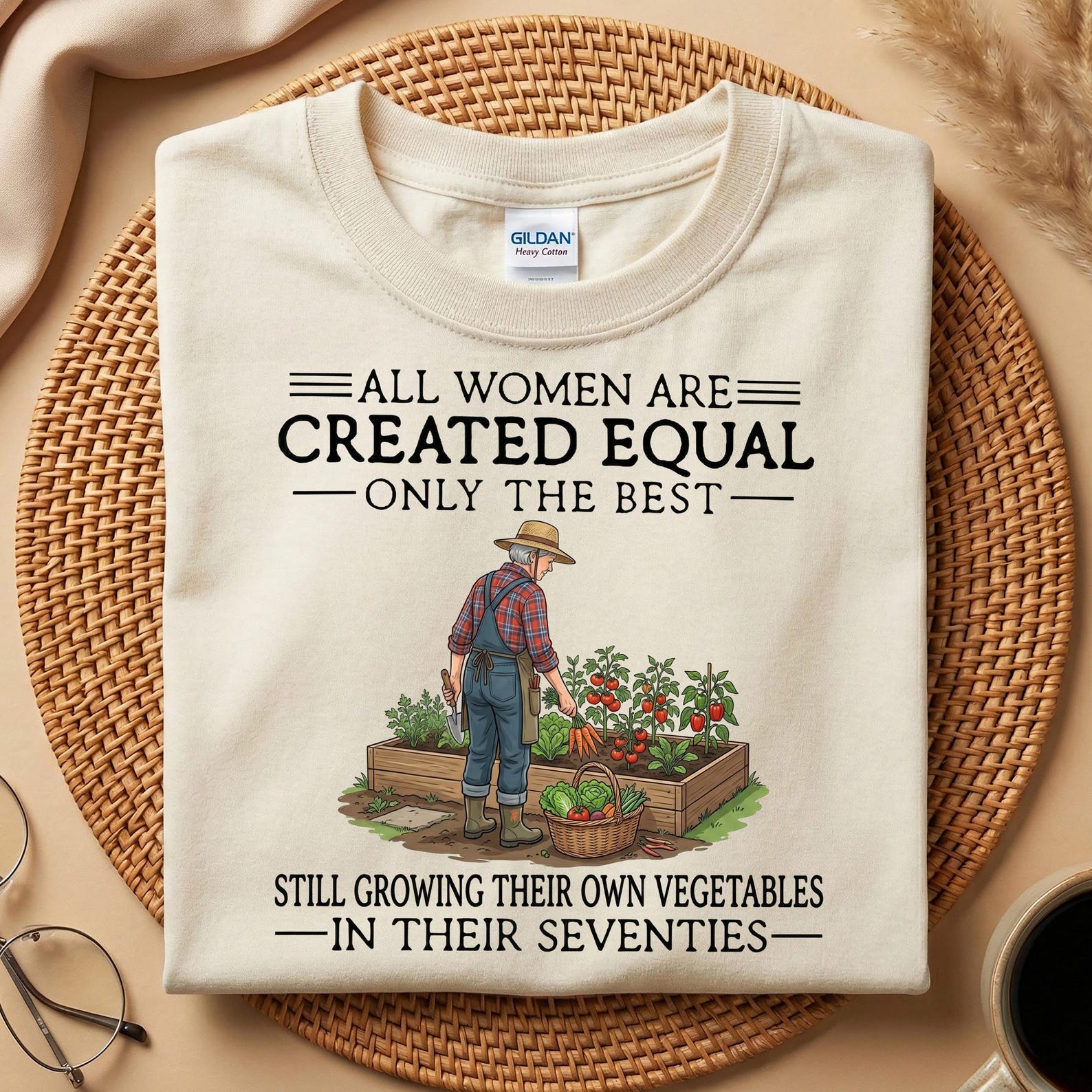 All Women Still Growing Their Own Vegetables In Their Seventies T-Shirt, Gardening 70th Birthday Tee, Garden Grandma Gift XL