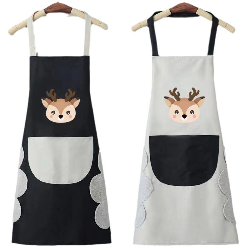 Waterproof Oil-Proof PVC Kitchen Apron with Wipe Hands Feature