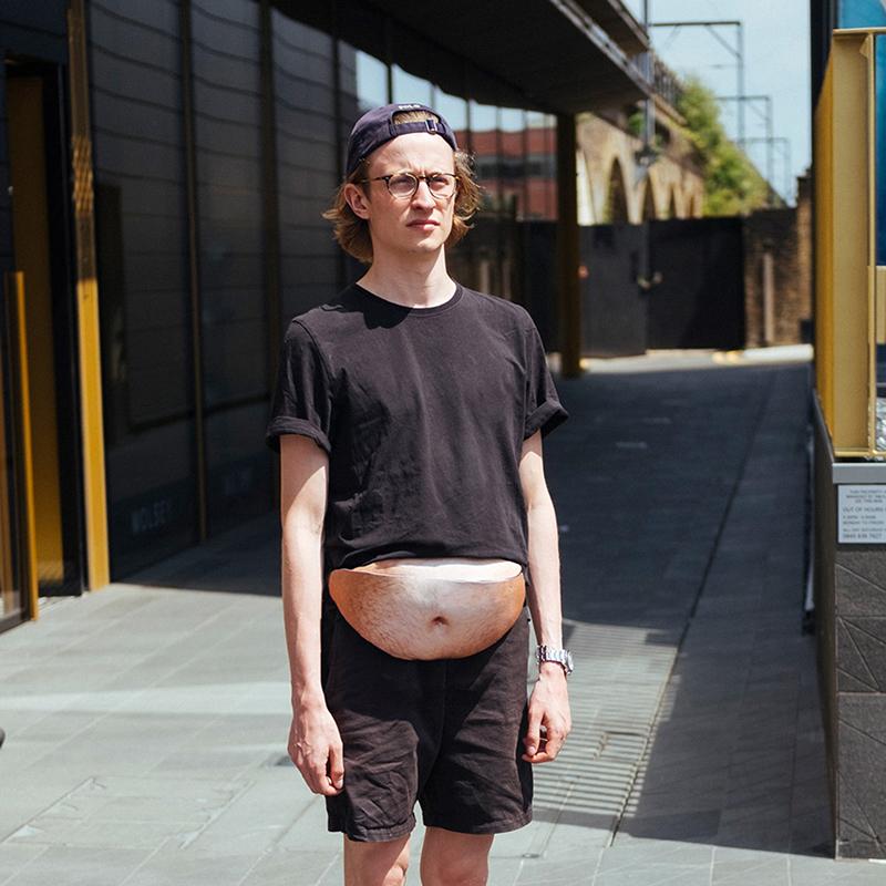 Funny Dad Bod Money Belt Bag Men Travel Bags Flesh Color Creative Fanny Pack Beer Fat Belly Bum Pouch Waist Bag