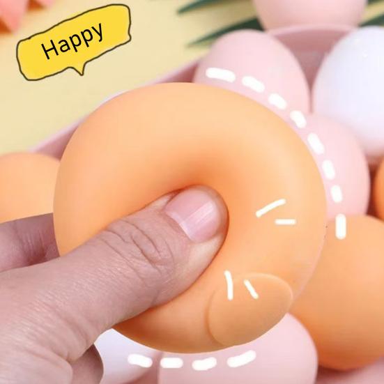 Simulated Egg Stress Ball Soft Stretch Squeaky Egg Squeeze Fidget Toy Anxiety Relief Soft Stress Ball Pinch Sensory Toy