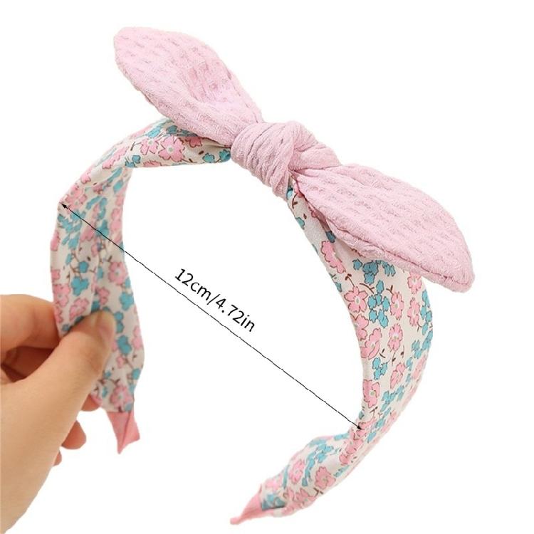 Children Knotted Bowknot Hairband Flower Print Hairhoop for Casual Wear And Spring DressingUp Accessory Party Headwear