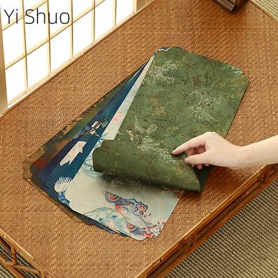 National Fashion Double-Sided Tea Mat Dry Pour Table Runner Chinese Style Tea Table Mat Pot Mat Small Tea Ceremony Utensils