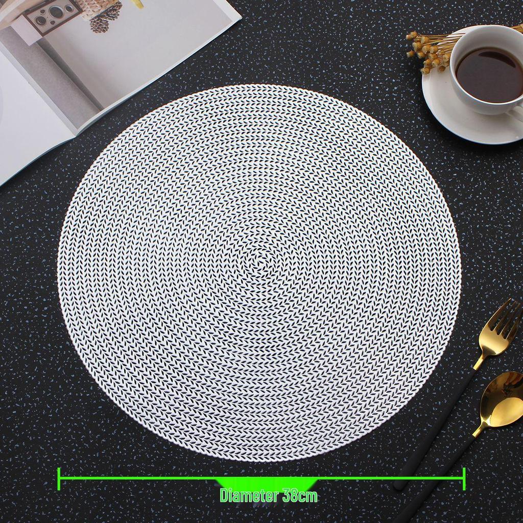 Pastorální kulatá podložka pod sklenici s motivem pšeničného klasu: Žáruvzdorná, proti opaření PVC stolní podložka pro restaurace a hotely.