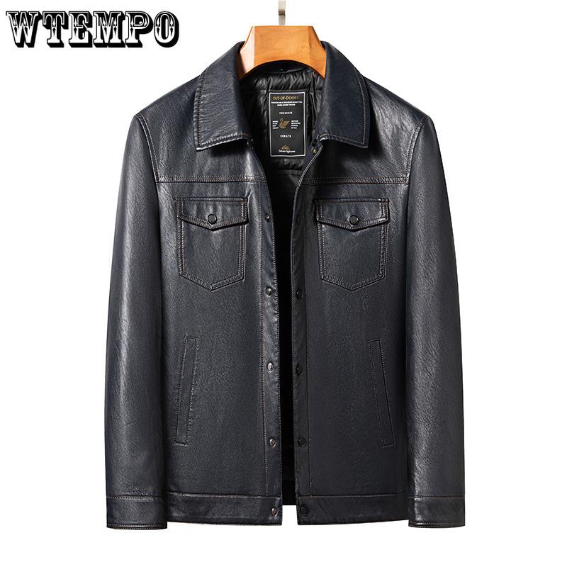 Fall and Winter Models Men's Leather Jacket Removable Down Jacket Short Section Sheepskin Jacket Locomotive Jacket