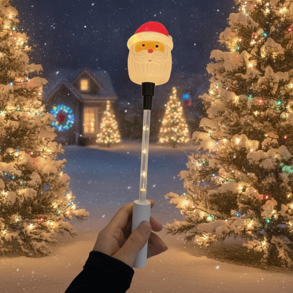 Warm Light Christmas Glowing Stick Handheld Santa Claus Flash Wand Handheld Luminous Toy Outdoor