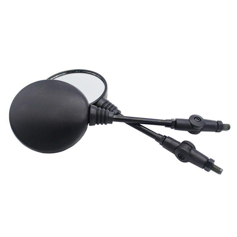2 st Motorcykel Svart Universal 10 mm Sidospegel Backspegel Anti-fall Vikbar Rund Spegel