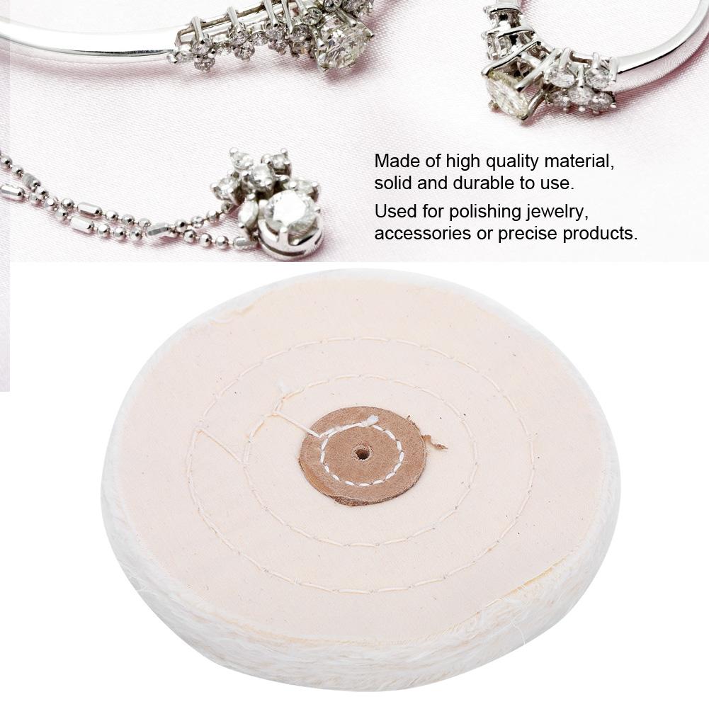 Jewelry Grinding Polishing Tools Pearl Buffing Cotton Cloth White Wheel Pad (125mm)