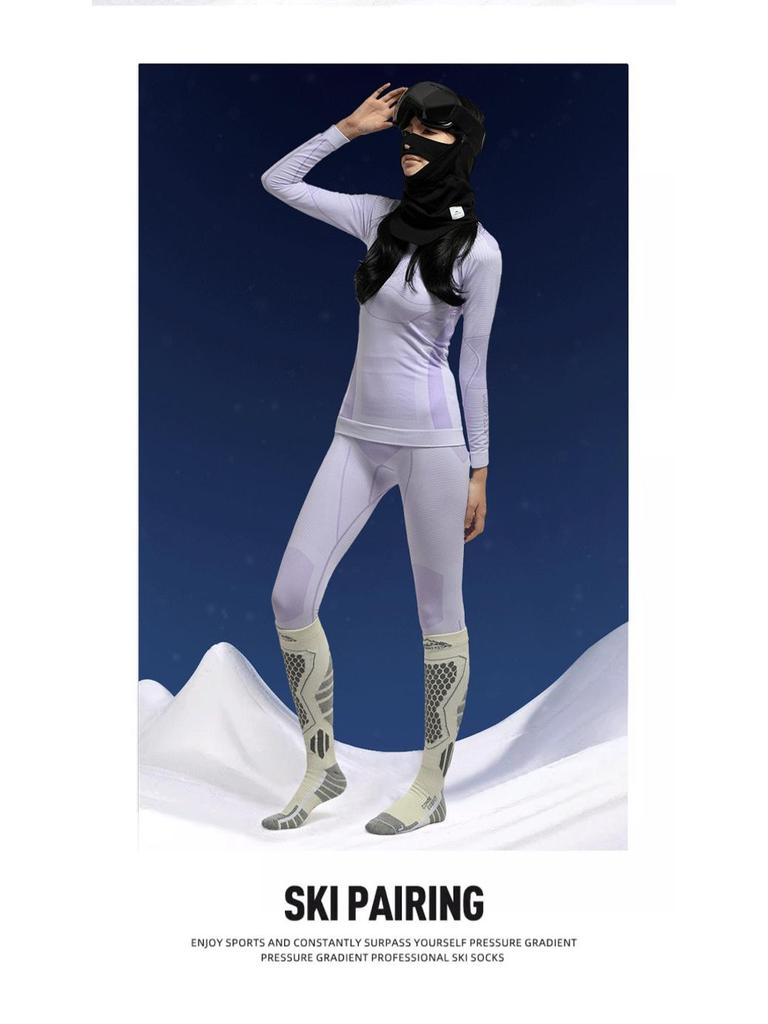 Unisex Thermal Compression Ski Socks - Non-Slip, Quick-Dry, Breathable and Sweat-Wicking for Outdoor Activities
