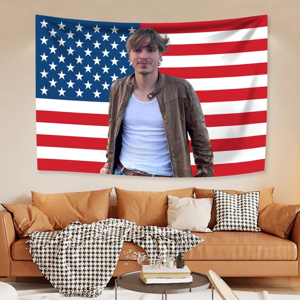 Nicholas Chavezs American Flag Wall Tapesrty Actor Home Decor Bedroom Dorm Wall Hanging Background Cloth Festival Gift