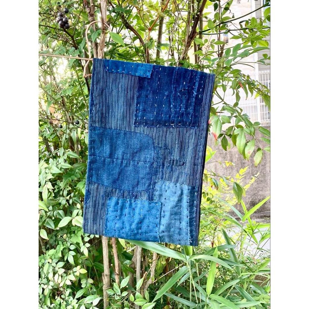 Used B80 Rags Snood Old Cloth Remake Indigo Dye Patchwork Sewing Sashiko