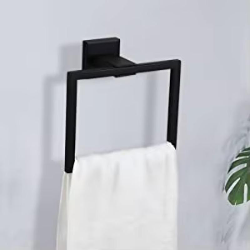 Bathroom Towel Bar Sets Matte Black 4-Piece Bathroom Hardware Set Stainless Steel Bath Accessories Kit. Wall Mounted,23.6 Inch