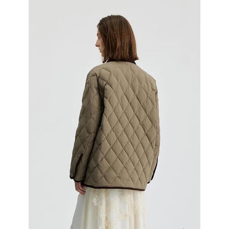 Bingjie Unisex Revers Kurze Pufferjacke J5300JI60