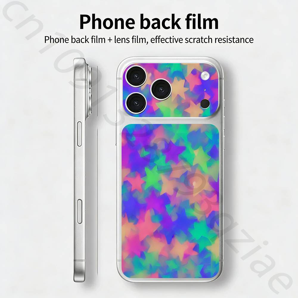 

Красочная Звезда Для iPhone 17 pro Max /17 pro Полное Покрытие Наклейка Пленка-Обёртка 3D Красочная Задняя Защитная Наклейка Пленка iPhone17promax