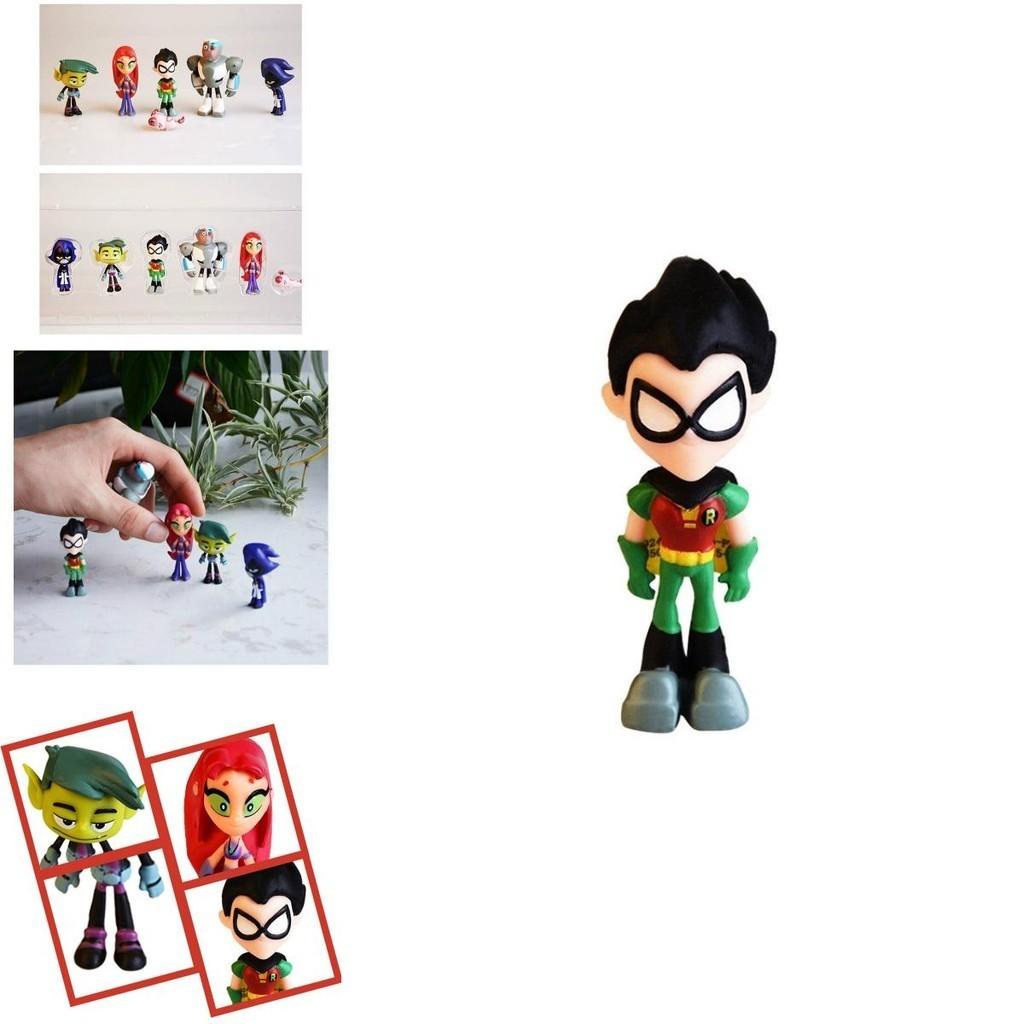 Vibrant Teen Titans Go Figure Set Featuring Robin Raven Beast Boy Starfire Collectibles