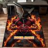 1PC Custom Name Flaming Football Player Theme Floor Mat Ideal for Living Room, Game Rooms, Office, Bedroom,Floor Mat Playful Design
