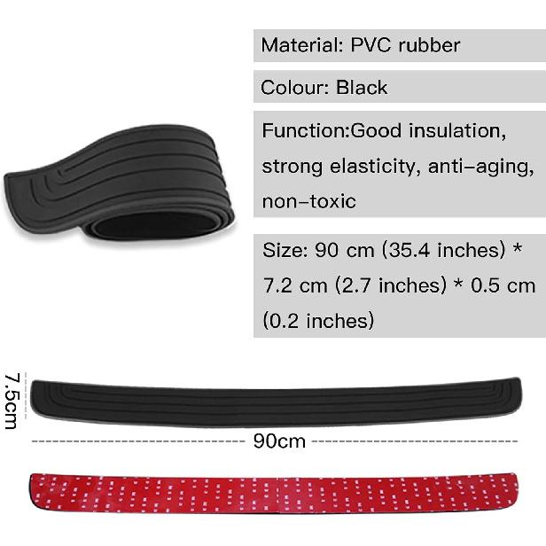 Rear Bumper Protector Guard Trunk Rubber Protection Strip Rubber Scratch-Resistant Trunk Door Entry Guards Car Accessory for SUV/Cars - Universal No