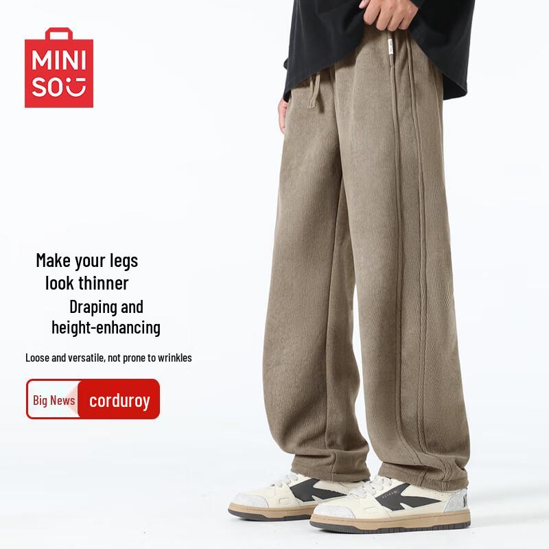

Miniso Men s Corduroy Loose Straight Casual Pants 3XL