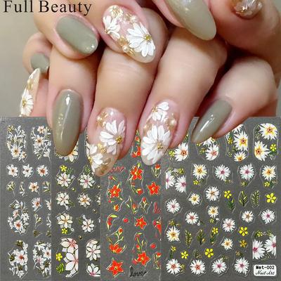 Autumn Nail Stickers Liner Nail Art Decals Colorful Sliders Manicure Decor
