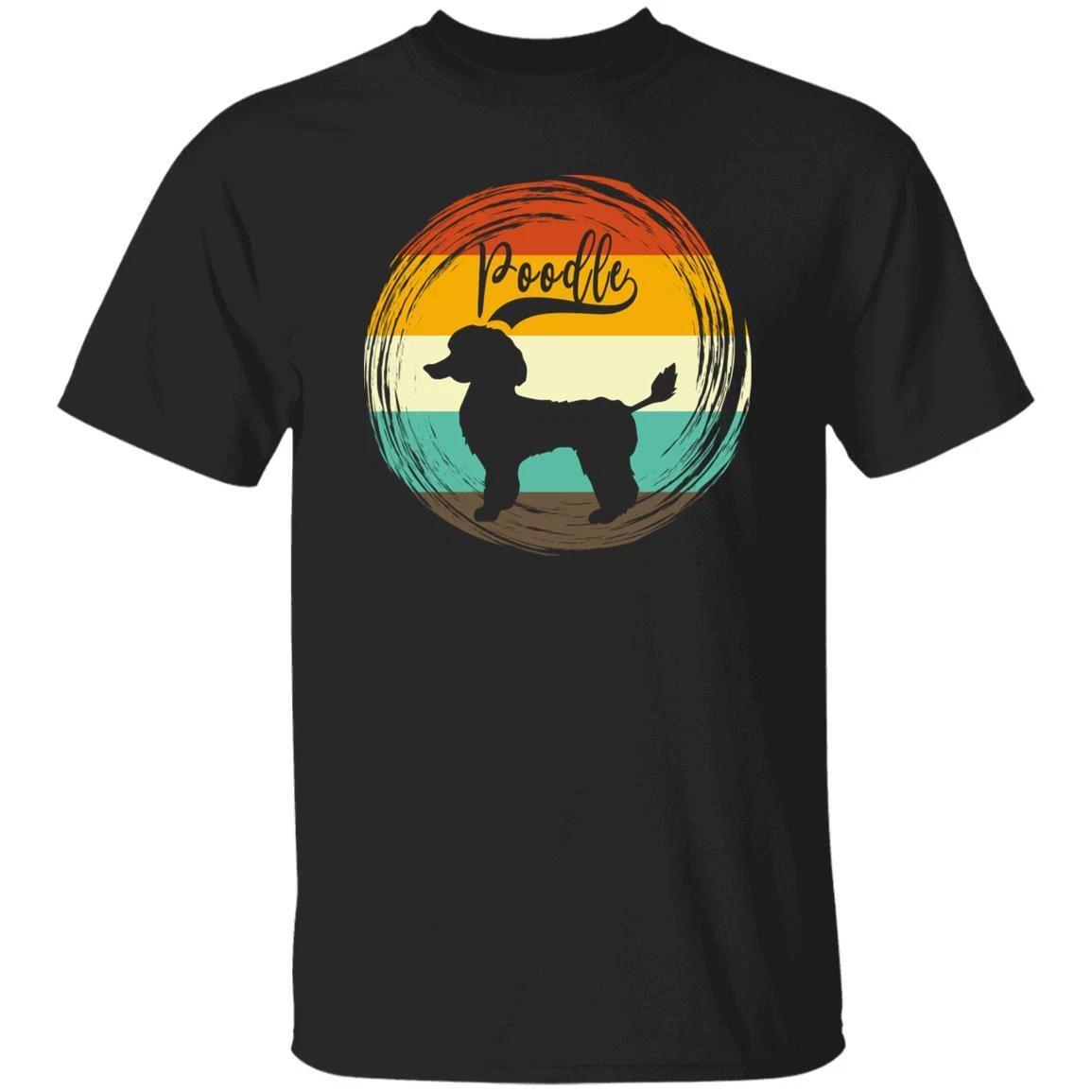 Poodle Retro Unisex T-shirt gift poodle dog dad black dark heather S