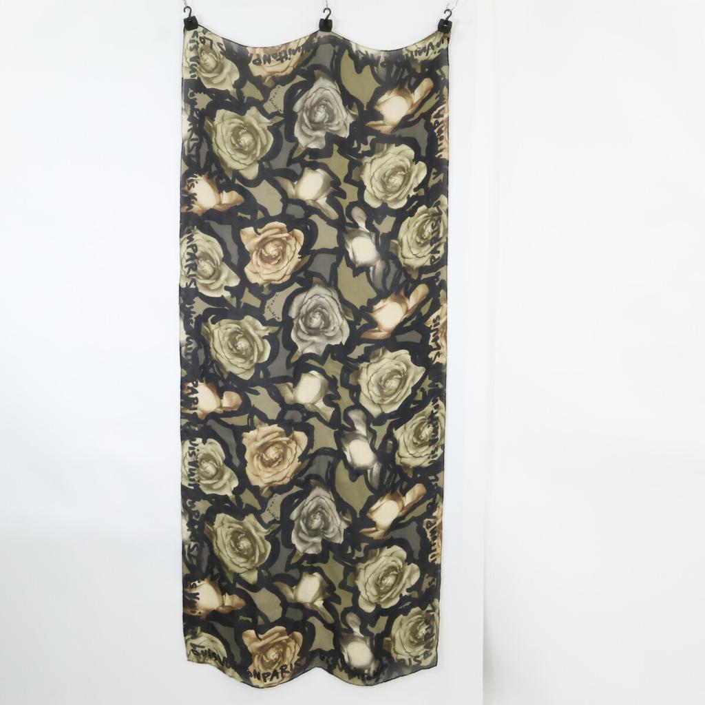 LOUIS VUITTON Graffiti Flower Silk scarf Green systemUsed