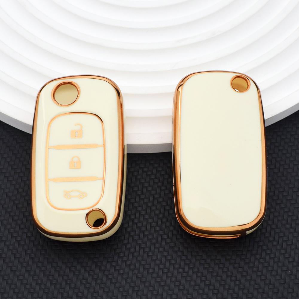 Auto-Shell für Renault Fluence Clio Megane Mercedes LADA Vesta Granta XRay Kalina Priora Limousine Sport 3 Tasten TPU-Schlüsseletui-Abdeckung