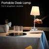 Cordless LED Metal Table Lamp, Portable Fabric Shade Desk Lamp, 3-Level Brightness, Touch Sensor Control, Rechargeable Bedside/Nursery/Dining Room